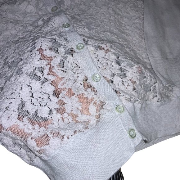 Justice believe in yourself Button Sweater Lace Front  Beige Girls 7 - Picture 5 of 8